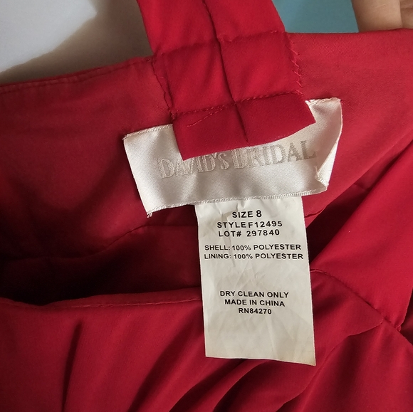 Red Prom Dress David's Bridal size 8 - Picture 10 of 12